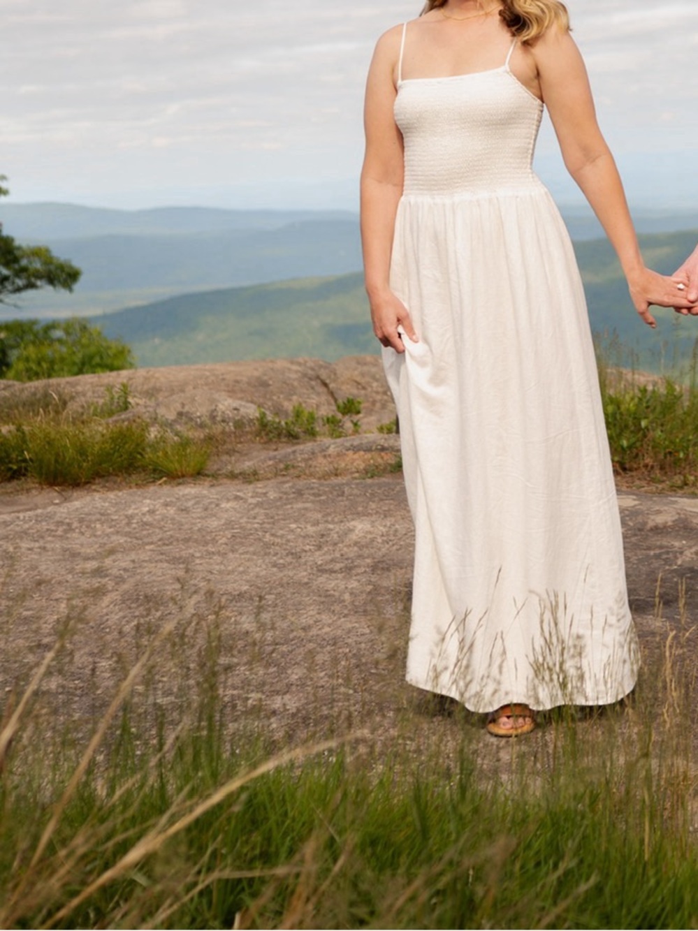 Z Supply Cream Smocked Maxi Skirt